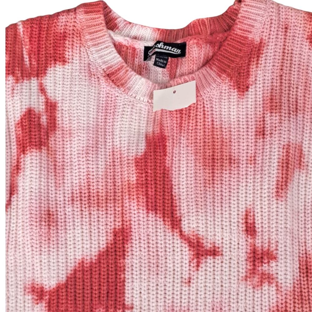 NWT Girls Freshman 1996 Tie Dye Pink White Knit Cozy Sweater Large  12/14 - Picture 2 of 7